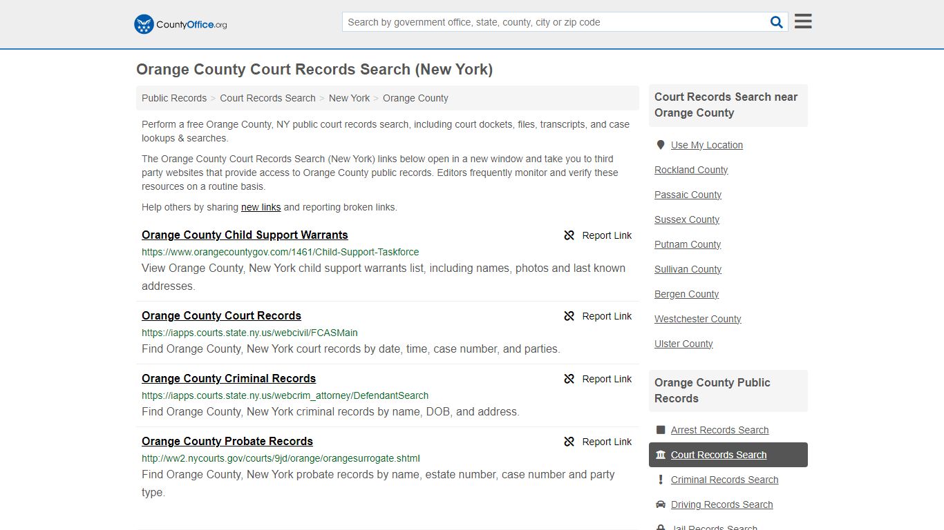 Orange County Court Records Search (New York)