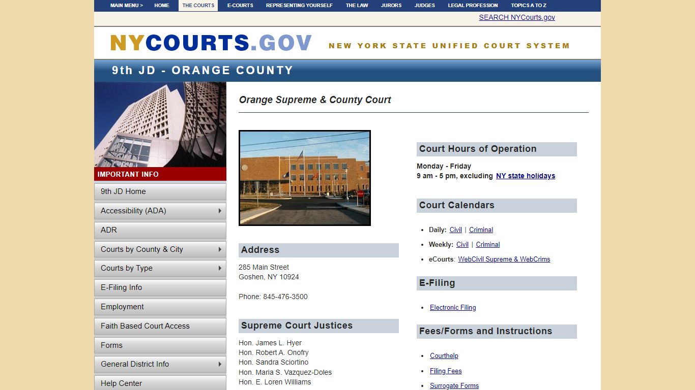 Orange Supreme & County Court | NYCOURTS.GOV - Judiciary of New York