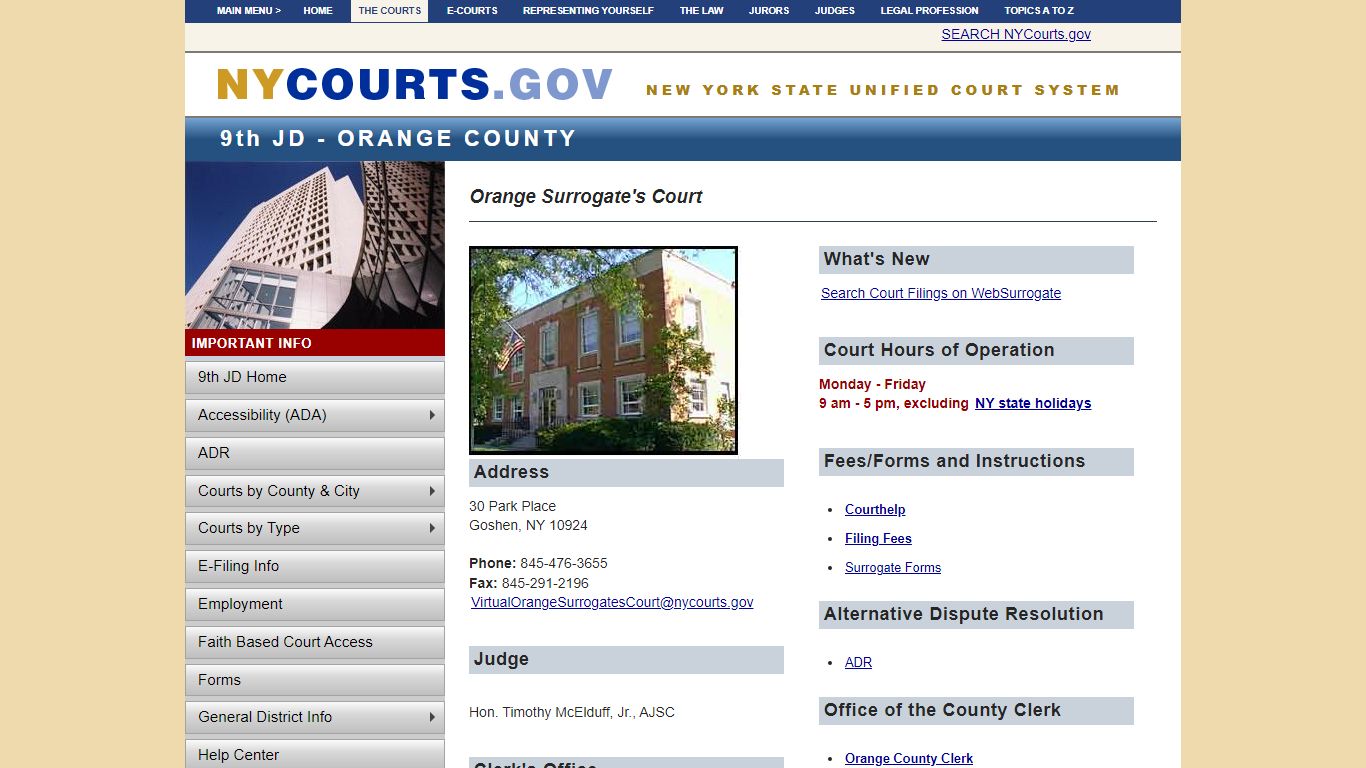 Orange Surrogate's Court | NYCOURTS.GOV - Judiciary of New York